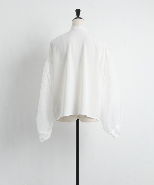 Cookie Chocolate（クッキーチョコレート）の「ボリュームスリーブデザインシアーシャツ（シャツ/ブラウス・レディース・ホワイト/ブラック・M）」の12枚目の写真