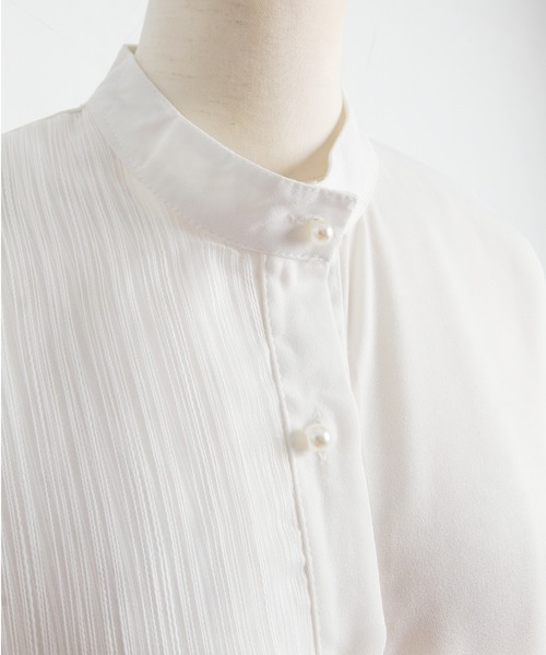 Cookie Chocolate（クッキーチョコレート）の「ボリュームスリーブデザインシアーシャツ（シャツ/ブラウス・レディース・ホワイト/ブラック・M）」の14枚目の写真