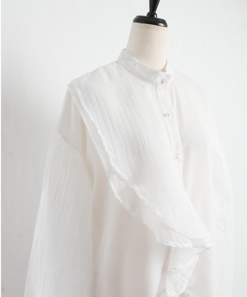 Cookie Chocolate（クッキーチョコレート）の「ボリュームスリーブデザインシアーシャツ（シャツ/ブラウス・レディース・ホワイト/ブラック・M）」の15枚目の写真