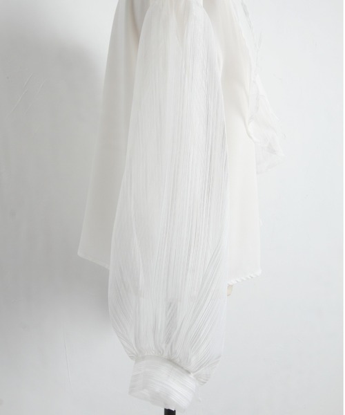 Cookie Chocolate（クッキーチョコレート）の「ボリュームスリーブデザインシアーシャツ（シャツ/ブラウス・レディース・ホワイト/ブラック・M）」の17枚目の写真