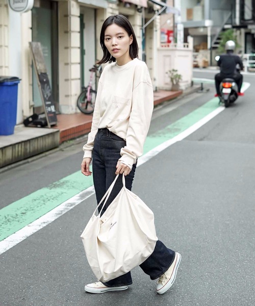 Lee(リー)の「【LEE/リー】カバーオールポケットシンプルトートバッグ(トートバッグ・レディース・ホワイト/ブラック/ブラウン・FREE)」の5枚目の写真