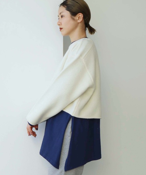 nitca（ニトカ）の「5Gエアーヤーン ショートプルオーバー（ニット/セーター・レディース・ブラック/オレンジ/アイボリー・FREE）」の13枚目の写真