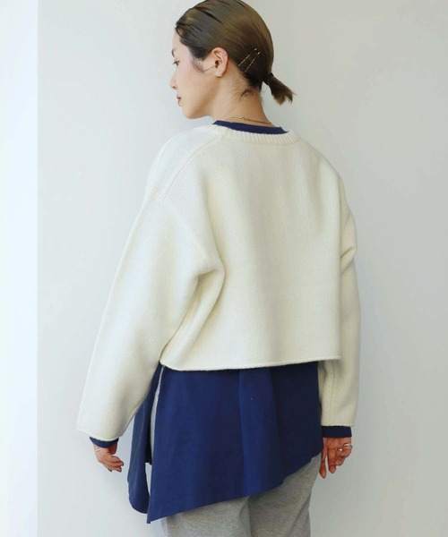 nitca（ニトカ）の「5Gエアーヤーン ショートプルオーバー（ニット/セーター・レディース・ブラック/オレンジ/アイボリー・FREE）」の14枚目の写真