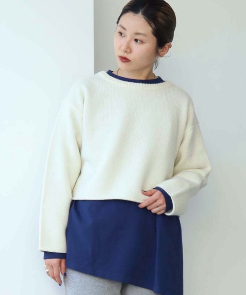 nitca（ニトカ）の「5Gエアーヤーン ショートプルオーバー（ニット/セーター・レディース・ブラック/オレンジ/アイボリー・FREE）」の16枚目の写真