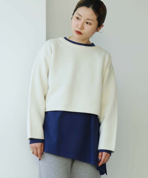 nitca（ニトカ）の「5Gエアーヤーン ショートプルオーバー（ニット/セーター・レディース・ブラック/オレンジ/アイボリー・FREE）」の11枚目の写真