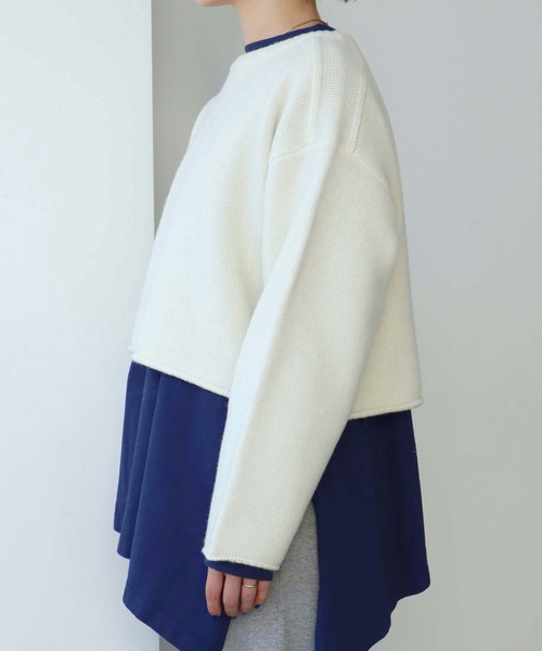 nitca（ニトカ）の「5Gエアーヤーン ショートプルオーバー（ニット/セーター・レディース・ブラック/オレンジ/アイボリー・FREE）」の20枚目の写真