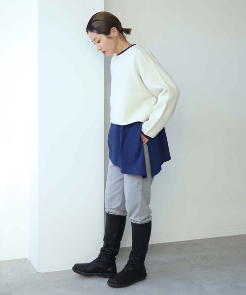 nitca（ニトカ）の「5Gエアーヤーン ショートプルオーバー（ニット/セーター・レディース・ブラック/オレンジ/アイボリー・FREE）」の18枚目の写真