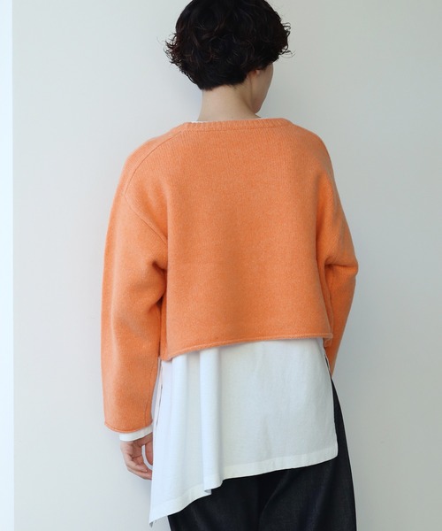 nitca（ニトカ）の「5Gエアーヤーン ショートプルオーバー（ニット/セーター・レディース・ブラック/オレンジ/アイボリー・FREE）」の5枚目の写真