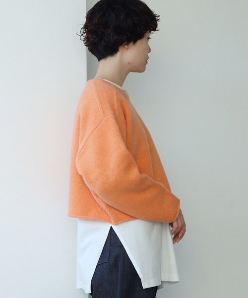 nitca（ニトカ）の「5Gエアーヤーン ショートプルオーバー（ニット/セーター・レディース・ブラック/オレンジ/アイボリー・FREE）」の6枚目の写真