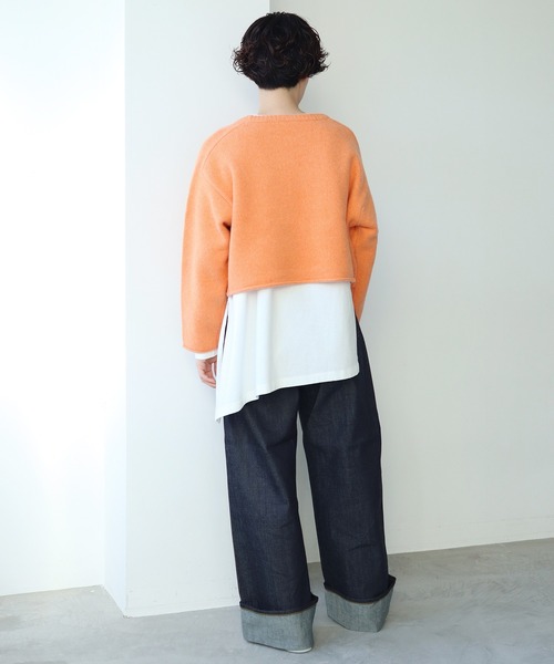 nitca（ニトカ）の「5Gエアーヤーン ショートプルオーバー（ニット/セーター・レディース・ブラック/オレンジ/アイボリー・FREE）」の10枚目の写真