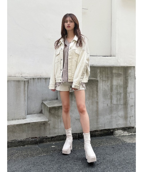 ENVYM（アンビー）の「スウィッチングツイルＪＫ（ミリタリージャケット・レディース・ブラック/アイボリー・FREE）」の13枚目の写真