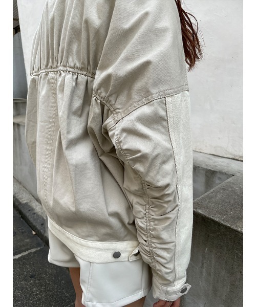 ENVYM（アンビー）の「スウィッチングツイルＪＫ（ミリタリージャケット・レディース・ブラック/アイボリー・FREE）」の6枚目の写真