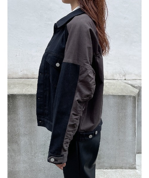 ENVYM（アンビー）の「スウィッチングツイルＪＫ（ミリタリージャケット・レディース・ブラック/アイボリー・FREE）」の16枚目の写真