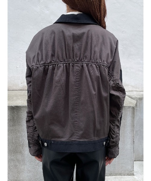 ENVYM（アンビー）の「スウィッチングツイルＪＫ（ミリタリージャケット・レディース・ブラック/アイボリー・FREE）」の14枚目の写真