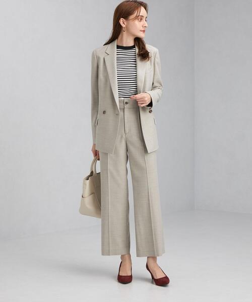 green label relaxing（グリーンレーベルリラクシング）の「サキソニー ワイド パンツ チェック -ストレッチ-（その他パンツ・レディース・グレー/その他1/ナチュラル・44/46/40/38/42/36/34）」の17枚目の写真