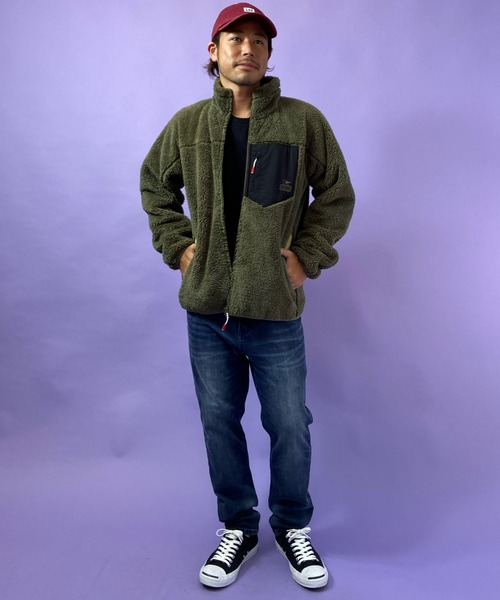 CHUMS（チャムス）の「CHUMS/チャムス ボンディングフリースジャケット  CH04-1277（その他アウター・メンズ・ブラック/グレー/ベージュ/カーキ/マルチ/ブルー系その他/グレー系その他・M/L/XL）」の9枚目の写真