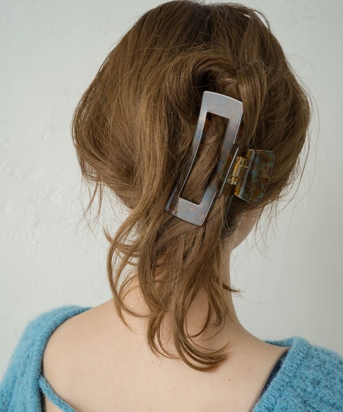 Kastane（カスタネ）の「ワイドスクエアヘアクリップ（バレッタ/ヘアクリップ・レディース・アイボリー/ブラウン/ブルー/その他/ブラック・FREE）」の12枚目の写真