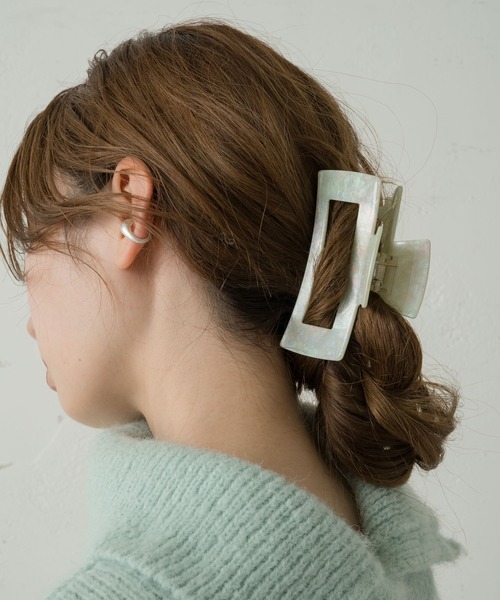 Kastane（カスタネ）の「ワイドスクエアヘアクリップ（バレッタ/ヘアクリップ・レディース・アイボリー/ブラウン/ブルー/その他/ブラック・FREE）」の19枚目の写真