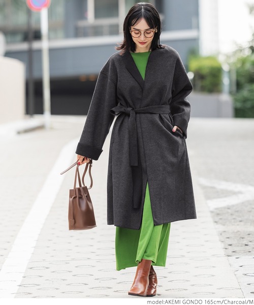 ミックスシャギーコート（ノーカラーコート）｜coca（coca）（コカ）の