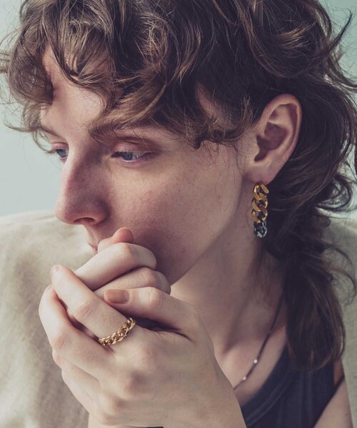 and cloud（アンドクラウド）の「Curb Chain Ring（リング・レディース・イエローゴールド/シルバー/ブラック・M/LL/L）」の10枚目の写真