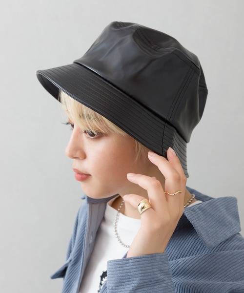 SpRay(スプレイ)の「合皮ステッチバケットハット(その他小物・レディース・ブラック・FREE)」の7枚目の写真