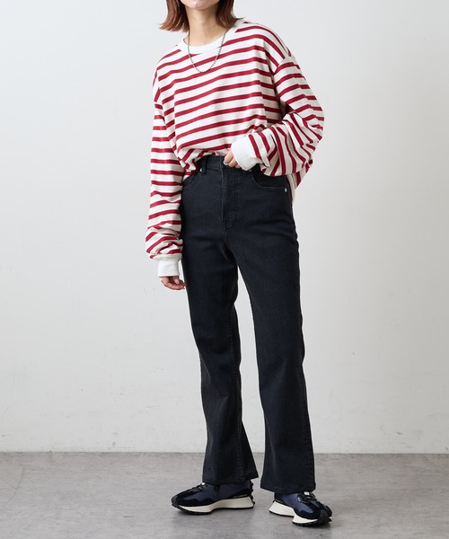 CIAOPANIC TYPY（チャオパニックティピー）の「裏起毛天竺ボーダー クルーネックプルオーバー（Tシャツ/カットソー・メンズ・ネイビー/レッド・S/M/L）」の12枚目の写真