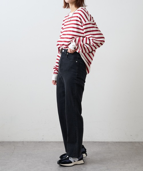 CIAOPANIC TYPY（チャオパニックティピー）の「裏起毛天竺ボーダー クルーネックプルオーバー（Tシャツ/カットソー・メンズ・ネイビー/レッド・S/M/L）」の13枚目の写真