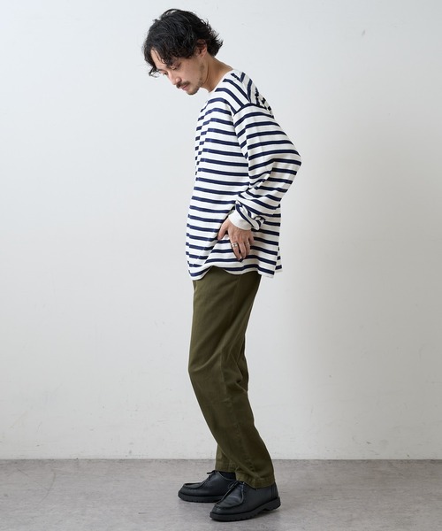 CIAOPANIC TYPY（チャオパニックティピー）の「裏起毛天竺ボーダー クルーネックプルオーバー（Tシャツ/カットソー・メンズ・ネイビー/レッド・S/M/L）」の7枚目の写真