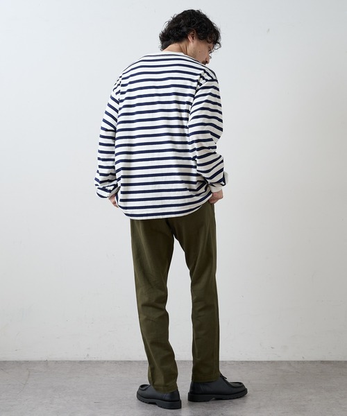 CIAOPANIC TYPY（チャオパニックティピー）の「裏起毛天竺ボーダー クルーネックプルオーバー（Tシャツ/カットソー・メンズ・ネイビー/レッド・S/M/L）」の8枚目の写真