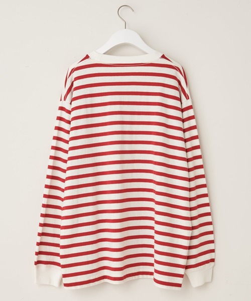 CIAOPANIC TYPY（チャオパニックティピー）の「裏起毛天竺ボーダー クルーネックプルオーバー（Tシャツ/カットソー・メンズ・ネイビー/レッド・S/M/L）」の19枚目の写真