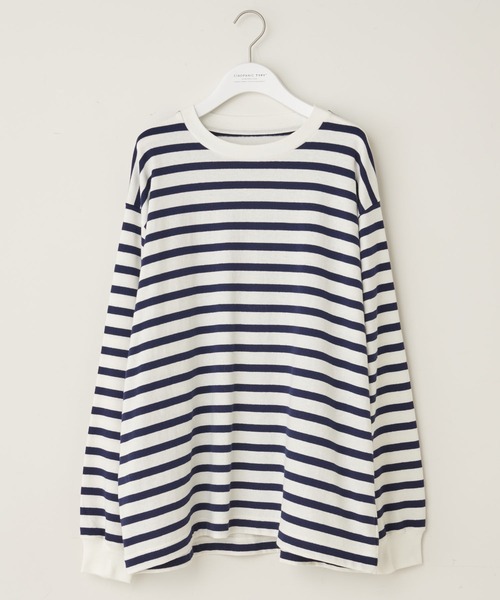 CIAOPANIC TYPY（チャオパニックティピー）の「裏起毛天竺ボーダー クルーネックプルオーバー（Tシャツ/カットソー・メンズ・ネイビー/レッド・S/M/L）」の20枚目の写真