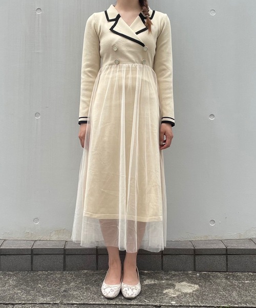 Crea titty&Co. PETIT(クレアティティーアンドコープチ)の「【Crea titty&Co.PETIT】チュールレイヤードニットワンピース(ワンピース・レディース・ベージュ/ブラック・FREE)」の9枚目の写真