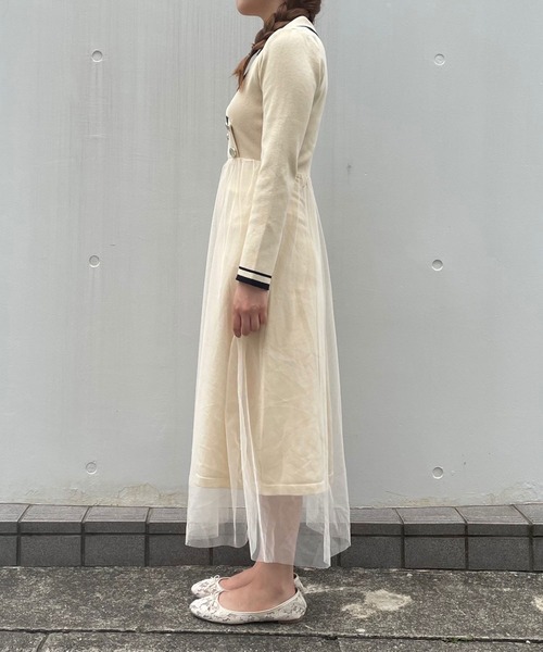 Crea titty&Co. PETIT(クレアティティーアンドコープチ)の「【Crea titty&Co.PETIT】チュールレイヤードニットワンピース(ワンピース・レディース・ベージュ/ブラック・FREE)」の12枚目の写真