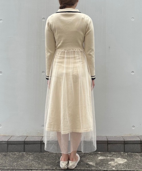 Crea titty&Co. PETIT(クレアティティーアンドコープチ)の「【Crea titty&Co.PETIT】チュールレイヤードニットワンピース(ワンピース・レディース・ベージュ/ブラック・FREE)」の11枚目の写真