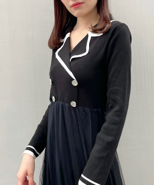 Crea titty&Co. PETIT(クレアティティーアンドコープチ)の「【Crea titty&Co.PETIT】チュールレイヤードニットワンピース(ワンピース・レディース・ベージュ/ブラック・FREE)」の16枚目の写真
