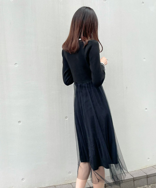 Crea titty&Co. PETIT(クレアティティーアンドコープチ)の「【Crea titty&Co.PETIT】チュールレイヤードニットワンピース(ワンピース・レディース・ベージュ/ブラック・FREE)」の15枚目の写真