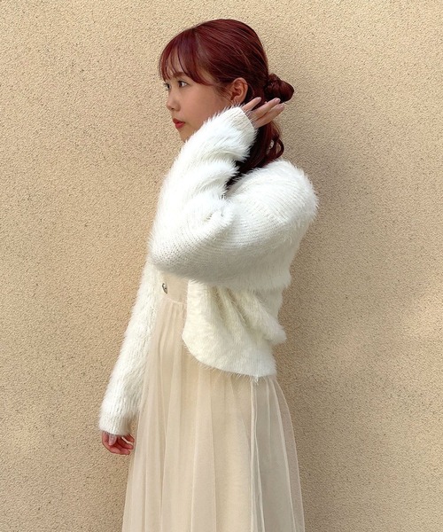 Crea titty&Co. PETIT(クレアティティーアンドコープチ)の「【Crea titty&Co.PETIT】チュールレイヤードニットワンピース(ワンピース・レディース・ベージュ/ブラック・FREE)」の5枚目の写真
