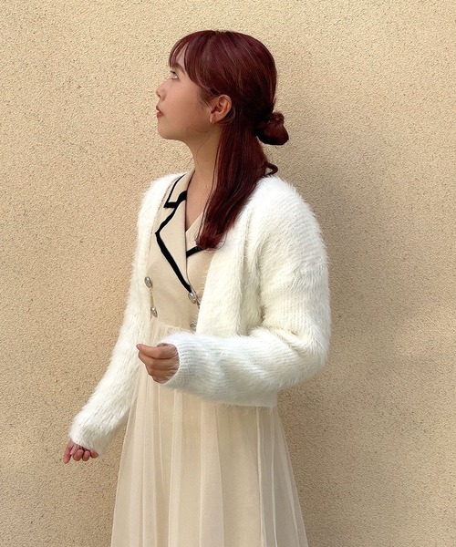 Crea titty&Co. PETIT(クレアティティーアンドコープチ)の「【Crea titty&Co.PETIT】チュールレイヤードニットワンピース(ワンピース・レディース・ベージュ/ブラック・FREE)」の7枚目の写真