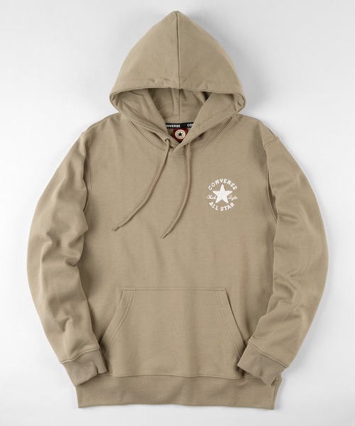 CONVERSE（コンバース）の「【CONVERSE/コンバース】サガラ刺繍 ワンポイント プルパーカー/ブランドロゴ フーディー/裏毛（パーカー・メンズ・ホワイト/ブラック/グレー/レッド系その他/ベージュ/ブルーグリーン・M/L/XL）」の4枚目の写真