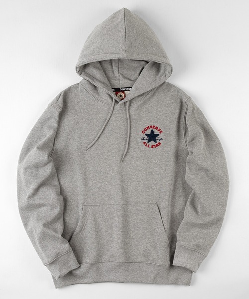 CONVERSE（コンバース）の「【CONVERSE/コンバース】サガラ刺繍 ワンポイント プルパーカー/ブランドロゴ フーディー/裏毛（パーカー・メンズ・ホワイト/ブラック/グレー/レッド系その他/ベージュ/ブルーグリーン・M/L/XL）」の3枚目の写真