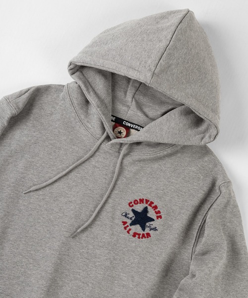 CONVERSE（コンバース）の「【CONVERSE/コンバース】サガラ刺繍 ワンポイント プルパーカー/ブランドロゴ フーディー/裏毛（パーカー・メンズ・ホワイト/ブラック/グレー/レッド系その他/ベージュ/ブルーグリーン・M/L/XL）」の9枚目の写真