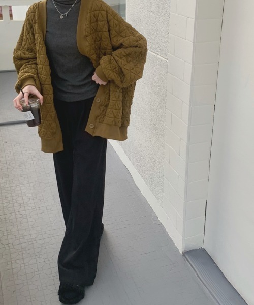 MANGROVE（マングローブ）の「ノーカラーキルティングブルゾン（ブルゾン・レディース・カーキ/ブラック・FREE）」の14枚目の写真