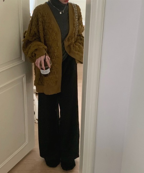 MANGROVE（マングローブ）の「ノーカラーキルティングブルゾン（ブルゾン・レディース・カーキ/ブラック・FREE）」の13枚目の写真