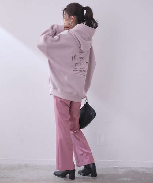 vis-`a-vis(ビサビ)の「【WEB限定】VAV刺繍バックロゴ裏起毛フーディ(パーカー・レディース・キナリ/ブラウン系その他3/チャコールグレー/ピンク・FREE)」の10枚目の写真