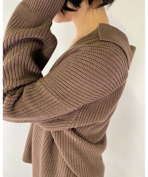 MLI'A(エムリア)の「スキッパーニット(ニット/セーター・レディース・ネイビー/アイボリー/モカ・M)」の15枚目の写真