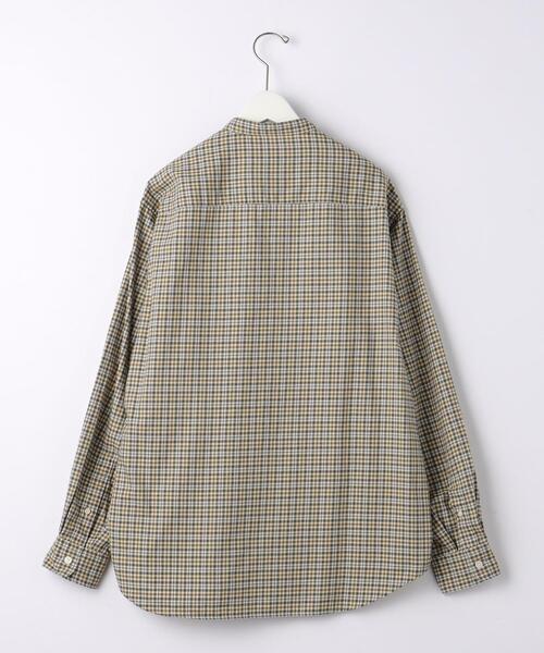 green label relaxing（グリーンレーベルリラクシング）の「コットンリヨセルチェック ジャストルーズ バンドカラー シャツ（シャツ/ブラウス・メンズ・ネイビー/ベージュ/ブラウン・S/L/M）」の7枚目の写真