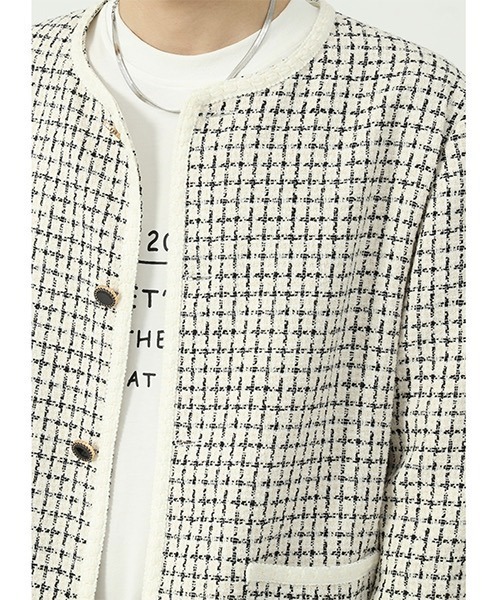 WESTBOY（ウエストボーイ）の「【WB ORIGINALS】Tweed No Collar Jacket WO21W4OT01（ブルゾン・レディース・ホワイト/ブラック・L/M/XL）」の11枚目の写真