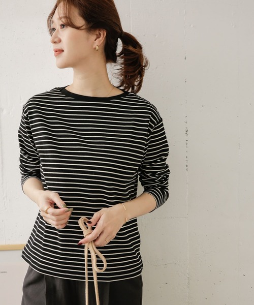 URBAN RESEARCH DOORS(アーバンリサーチドアーズ)の「スムースボーダープルオーバー(Tシャツ/カットソー・レディース・ホワイト系その他/ブラック系その他・ONE)」の9枚目の写真