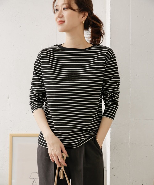 URBAN RESEARCH DOORS(アーバンリサーチドアーズ)の「スムースボーダープルオーバー(Tシャツ/カットソー・レディース・ホワイト系その他/ブラック系その他・ONE)」の10枚目の写真