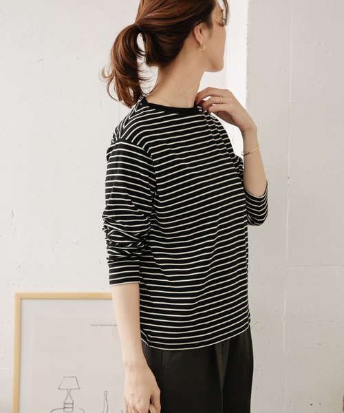 URBAN RESEARCH DOORS(アーバンリサーチドアーズ)の「スムースボーダープルオーバー(Tシャツ/カットソー・レディース・ホワイト系その他/ブラック系その他・ONE)」の11枚目の写真